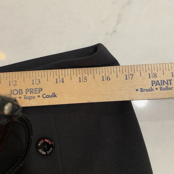 Nine West Pants Women 10 Black Trouser Sailor Nautical Corp Academia Gold Button - Picture 10 of 12